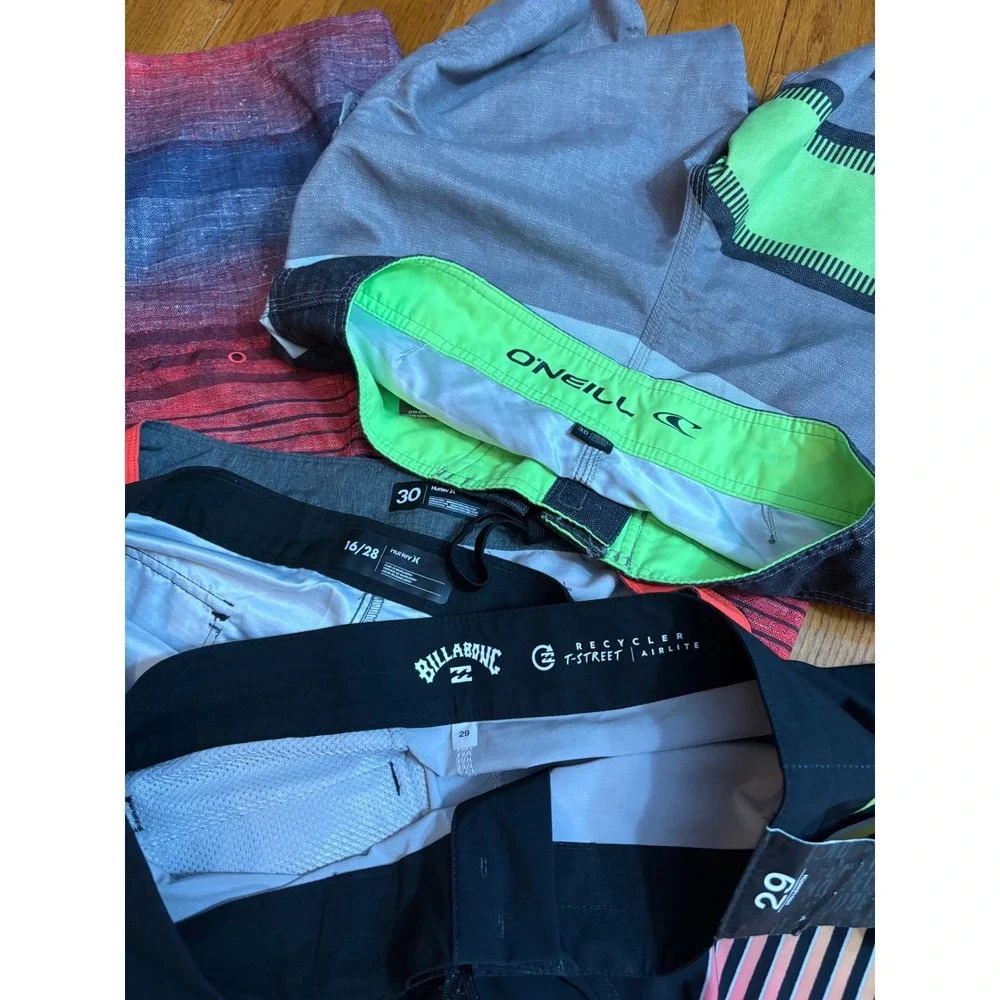 Bundle 4 Hurley O'Neill Billabong Boys Board Shorts Bundle Size 28 29 30 XL